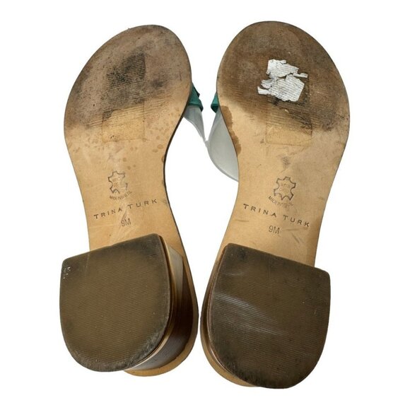 Trina Turk Teal and Brown Sandals - Picture 8 of 13